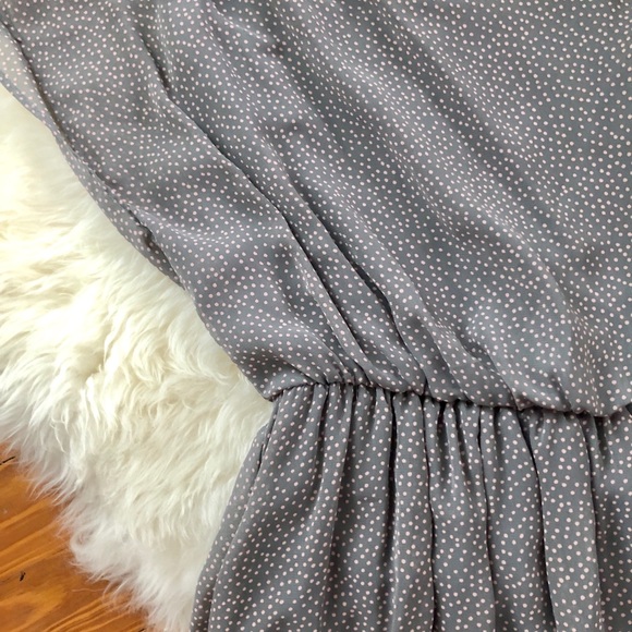 Nordstrom Grey High Low Dress with Pink Polka Dots - Picture 2 of 4